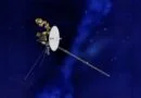 Artist's Rendering of NASA's Voyager Spacecraft with Antenna Aligned Toward Earth