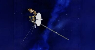Artist's Rendering of NASA's Voyager Spacecraft with Antenna Aligned Toward Earth